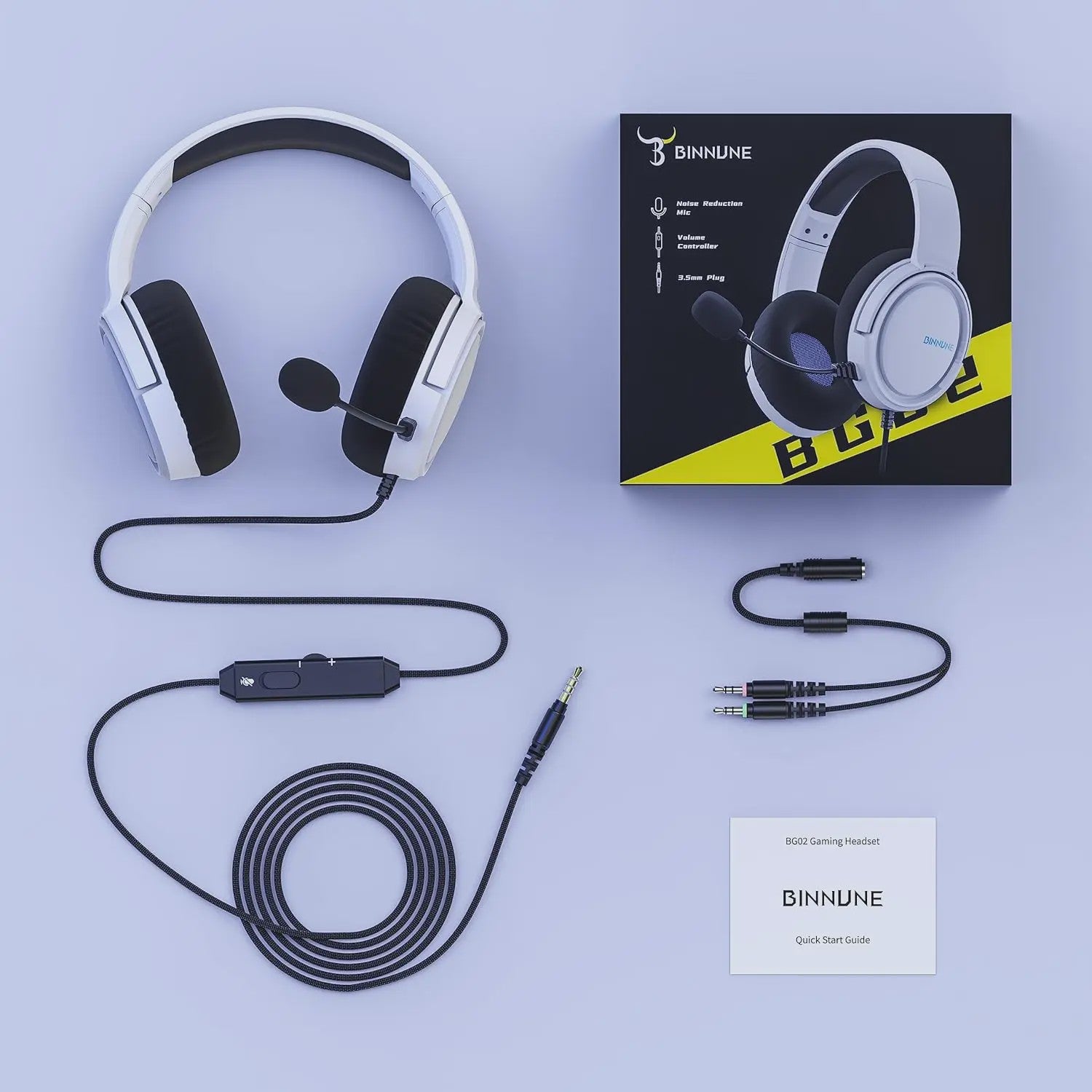 BINNUNE BG02 Gaming Headset met Microfoon voor Xbox, PlayStation, PC & Switch