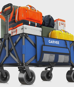 Robuuste Outdoor Campingwagen met 8" Wielen en Verstelbare Handgreep - Opvouwbaar All-Terrain Trolley