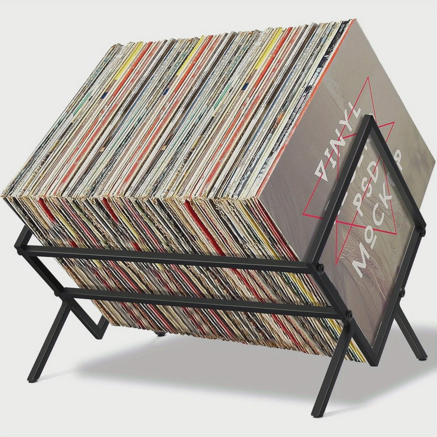 Stijlvol Platenrek voor 80 LP's - Metaal Vinyl Opbergrek
