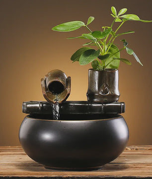 Keramische Fontein voor Katten en Huisdieren - Zen Decoratie met Waterval Effect