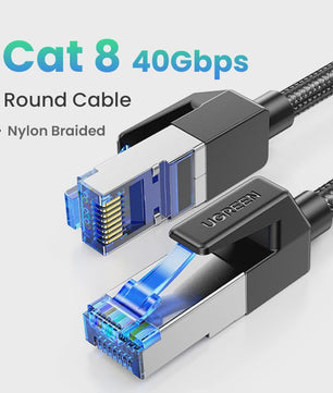 UGREEN Cat 8 Ethernet Kabel - 40Gbps Hoge Snelheid, Gevlochten Netwerkkabel