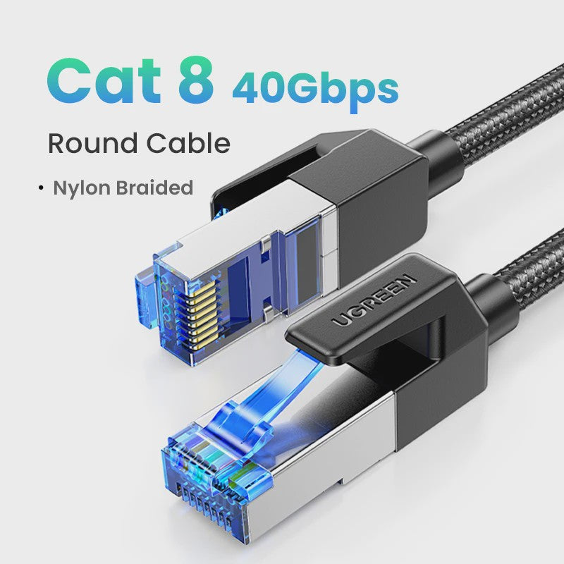 UGREEN Cat 8 Ethernet Kabel - 40Gbps Hoge Snelheid, Gevlochten Netwerkkabel