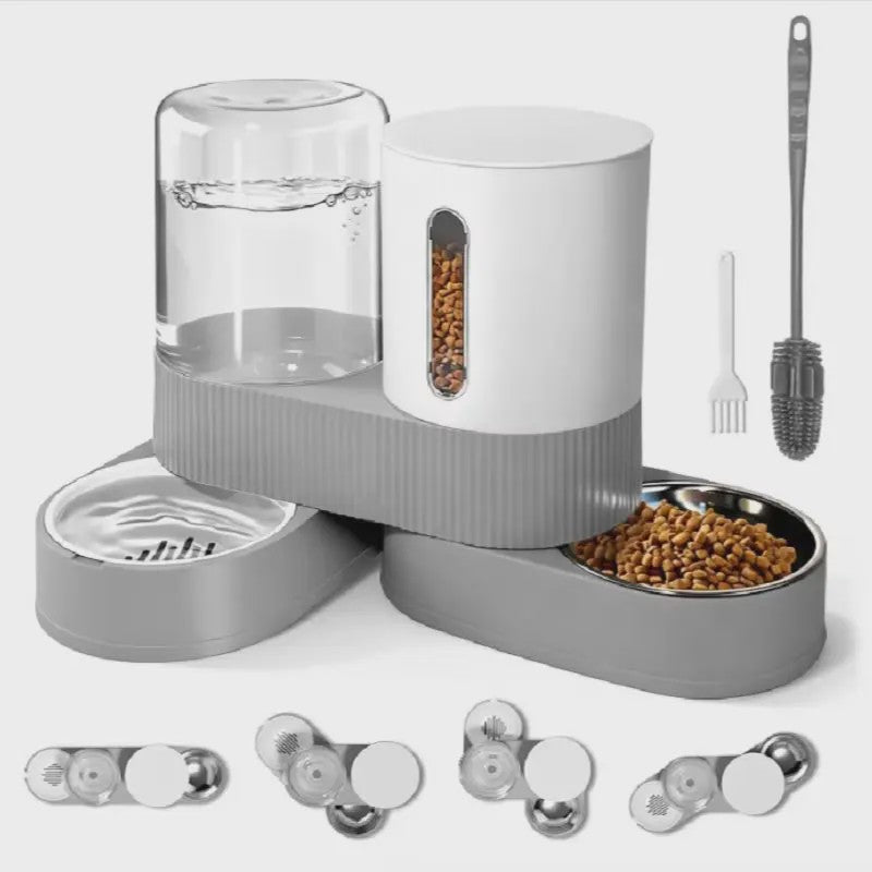 Automatische Voer- en Waterdispenser voor Katten & Honden - 2.4L Droogvoer & 2.6L Water