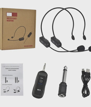 Draadloze Hoofdtelefoon Microfoon Set 2.4G - Draagbaar & Flexibel voor Sprekers, Docenten & Gidsen