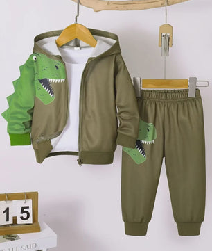 Schattige Dinosaurus Set voor Baby Jongens - Lente/Herfst Jas met Broek