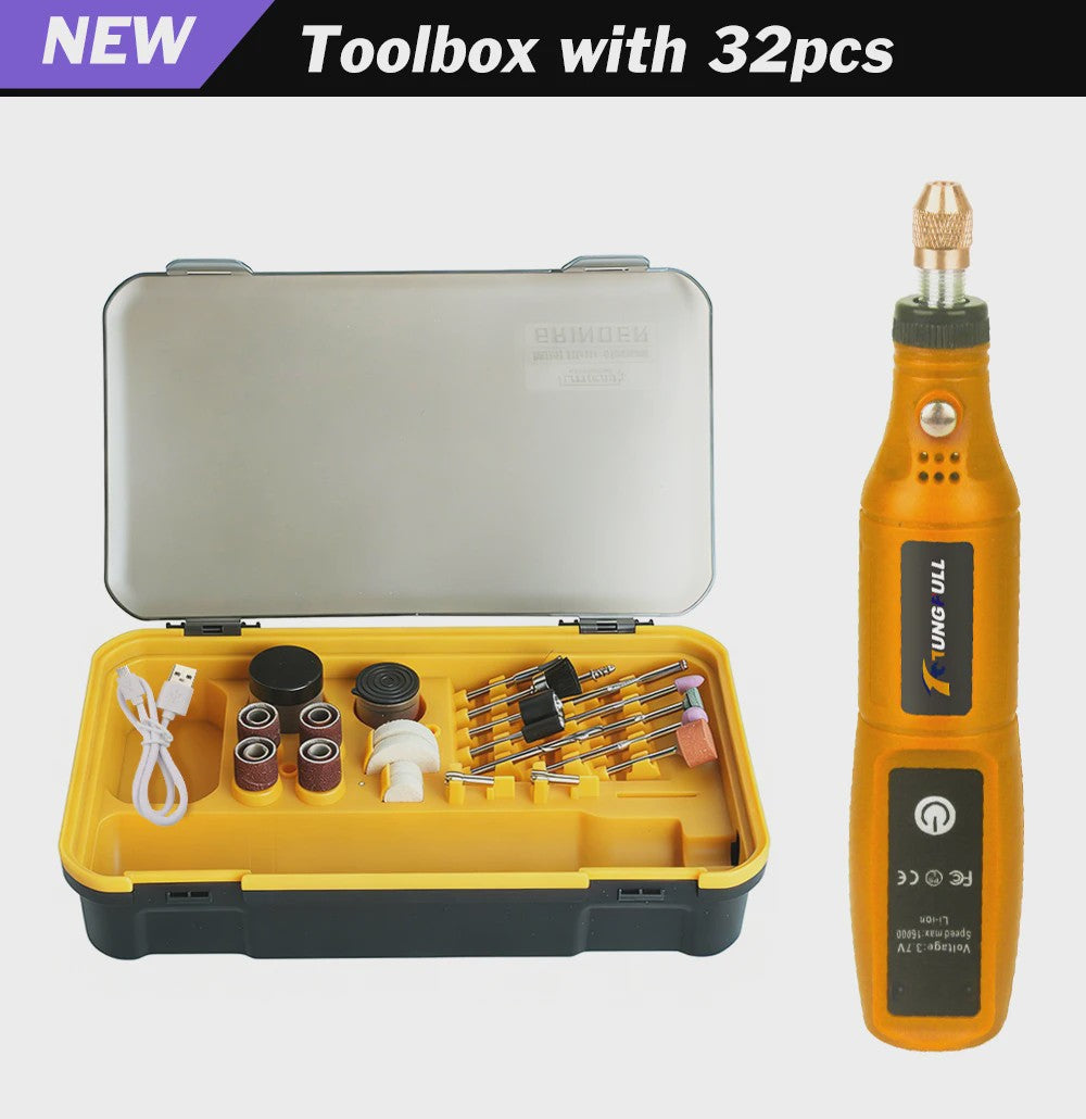 Draadloze Mini Rotary Tool: USB Oplaadbare Boor & Polijstmachine voor DIY Projecten