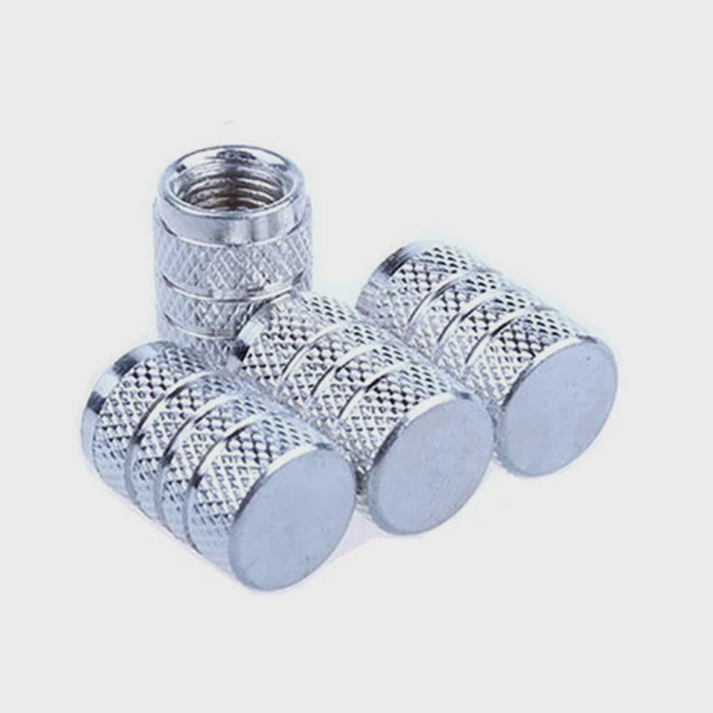 4x Aluminium Ventieldopjes Auto - Universeel & Stijlvol met Knurling Grip