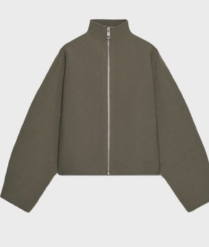 Dames Cropped Jacket met Opstaande Kraag - Vintage Stijl Herfst Winter