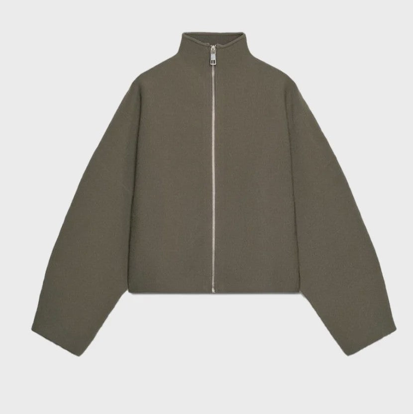 Dames Cropped Jacket met Opstaande Kraag - Vintage Stijl Herfst Winter