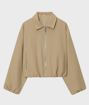 Dames Cropped Bomberjack - Lichtgewicht Demi-Season Jas met Rits