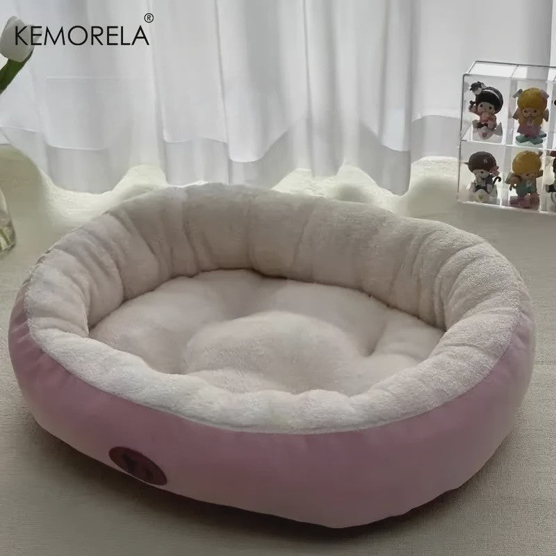 Pluche Ovaal Huisdierbed - Machinewasbaar & Comfortabel voor Hond & Kat