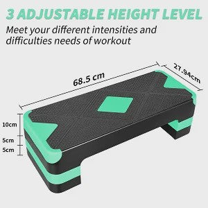 Aerobic Step Platform - Fitness Stepper voor Workout & Training - 68.5cm - 250kg Belastbaar