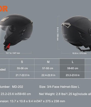 SucceBuy 3/4 Motorhelm - ABS & Hoge Dichtheid met Verwisselbaar Vizier