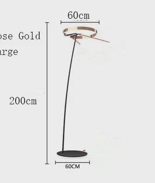 Moderne Gouden Ring Vloerlamp - Minimalistisch Design, Luxe Verlichting voor Woonkamer
