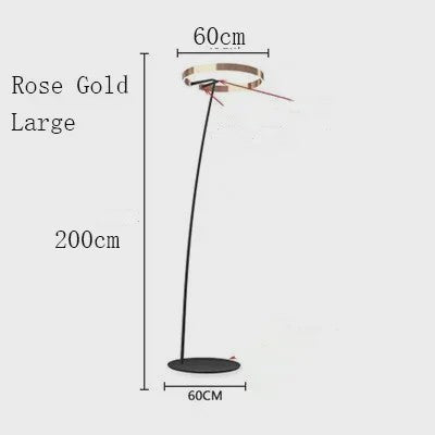 Moderne Gouden Ring Vloerlamp - Minimalistisch Design, Luxe Verlichting voor Woonkamer