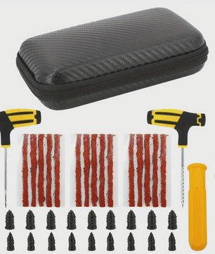 Universele Bandenreparatieset met Gereedschap en Plakstrips - Noodreparatie voor Auto, Motor, Fiets