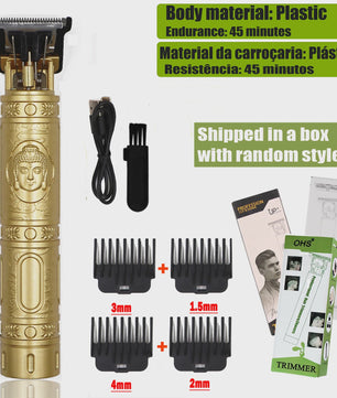 OHS Vintage Oplaadbare T9 Baardtrimmer & Haarsnijmachine - Professionele Draadloze Scheerapparaat voor Mannen