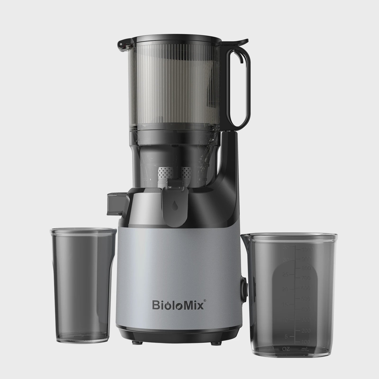 BioloMix Slow Juicer Cold Press met 130mm invoertrechter - Hoge sapopbrengst, BPA-vrij