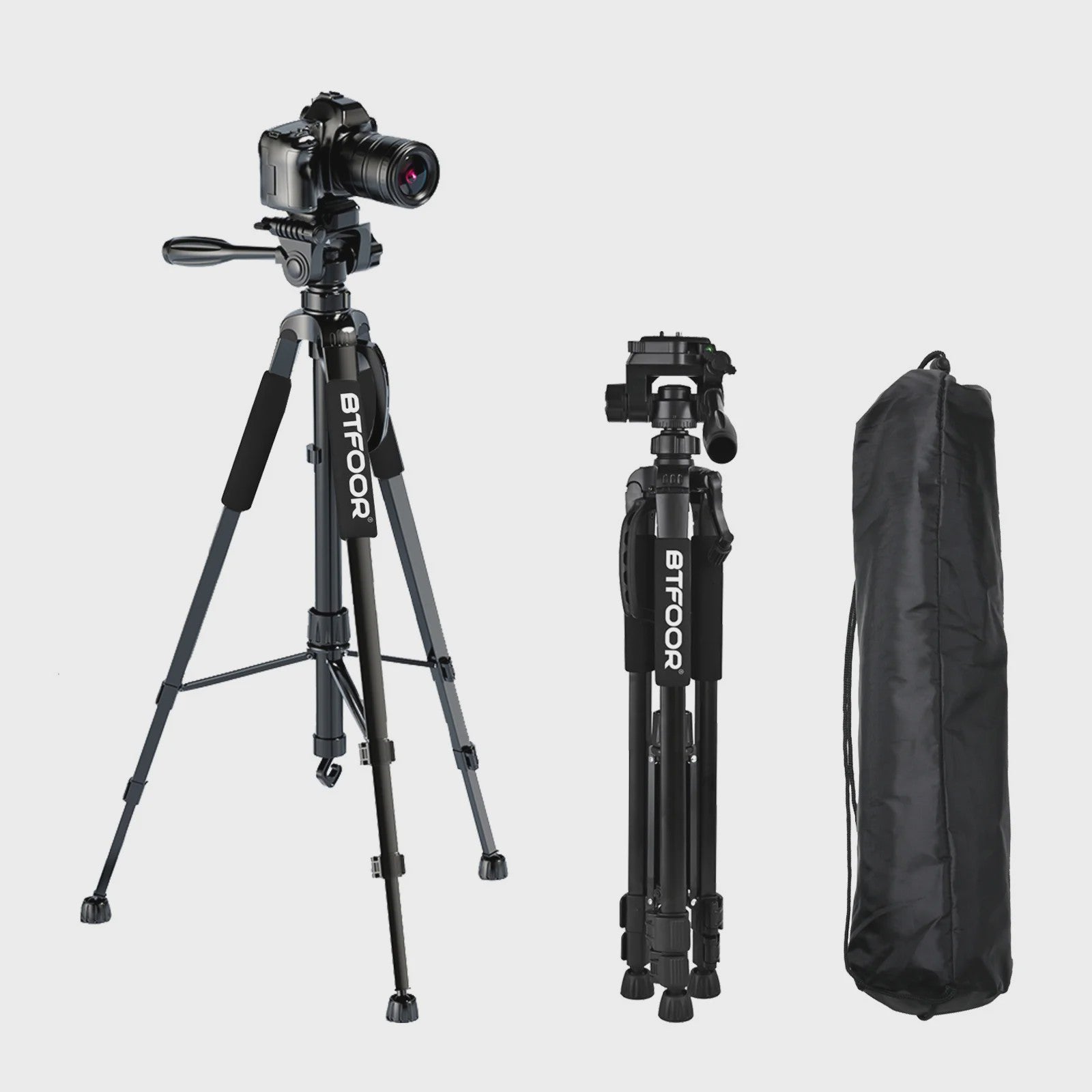 Professionele Aluminium Camera Statief 140cm - Verstelbaar & Draagbaar voor DSLR, Spiegelreflex en Smartphone