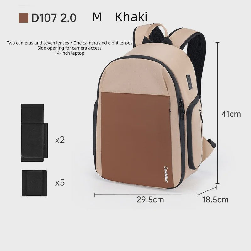 Veelzijdige Camera Schoudertas: Compacte Sling Bag & Rugzak voor DSLR, Lenzen en iPad