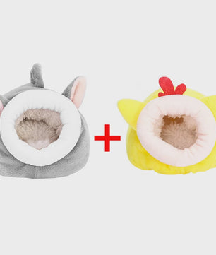 Warm Hamsterhuisje & Cavia Nestje - Zacht Pluche Bedje voor Kleine Huisdieren