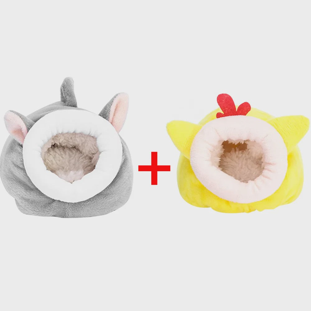Warm Hamsterhuisje & Cavia Nestje - Zacht Pluche Bedje voor Kleine Huisdieren