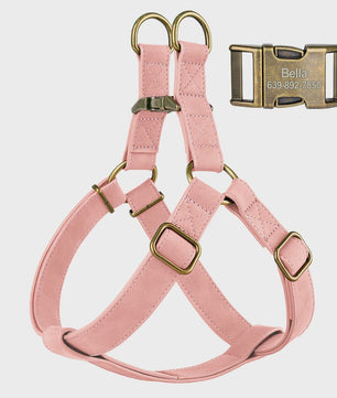 Luxe PU Leder Hondentuig met Leash en Gepersonaliseerde ID Gesp - Duurzaam voor Kleine & Middelgrote Honden