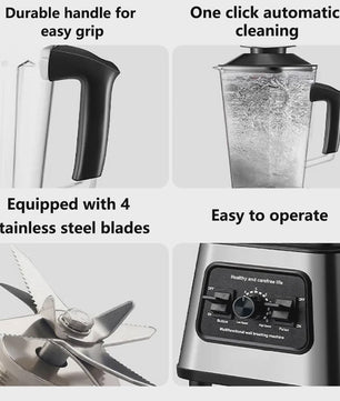 Professionele 2-in-1 Blender: 800W, 27000RPM, 2L+0.5L Dubbele Jars, IJs Crushen, Malen & Smoothies