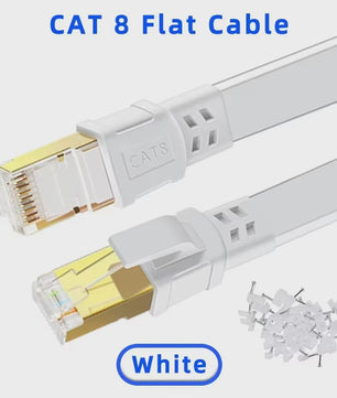 Cat 8 Ethernet Kabel 40Gbps Hoge Snelheid Platte Netwerkkabel met Vergulde RJ45