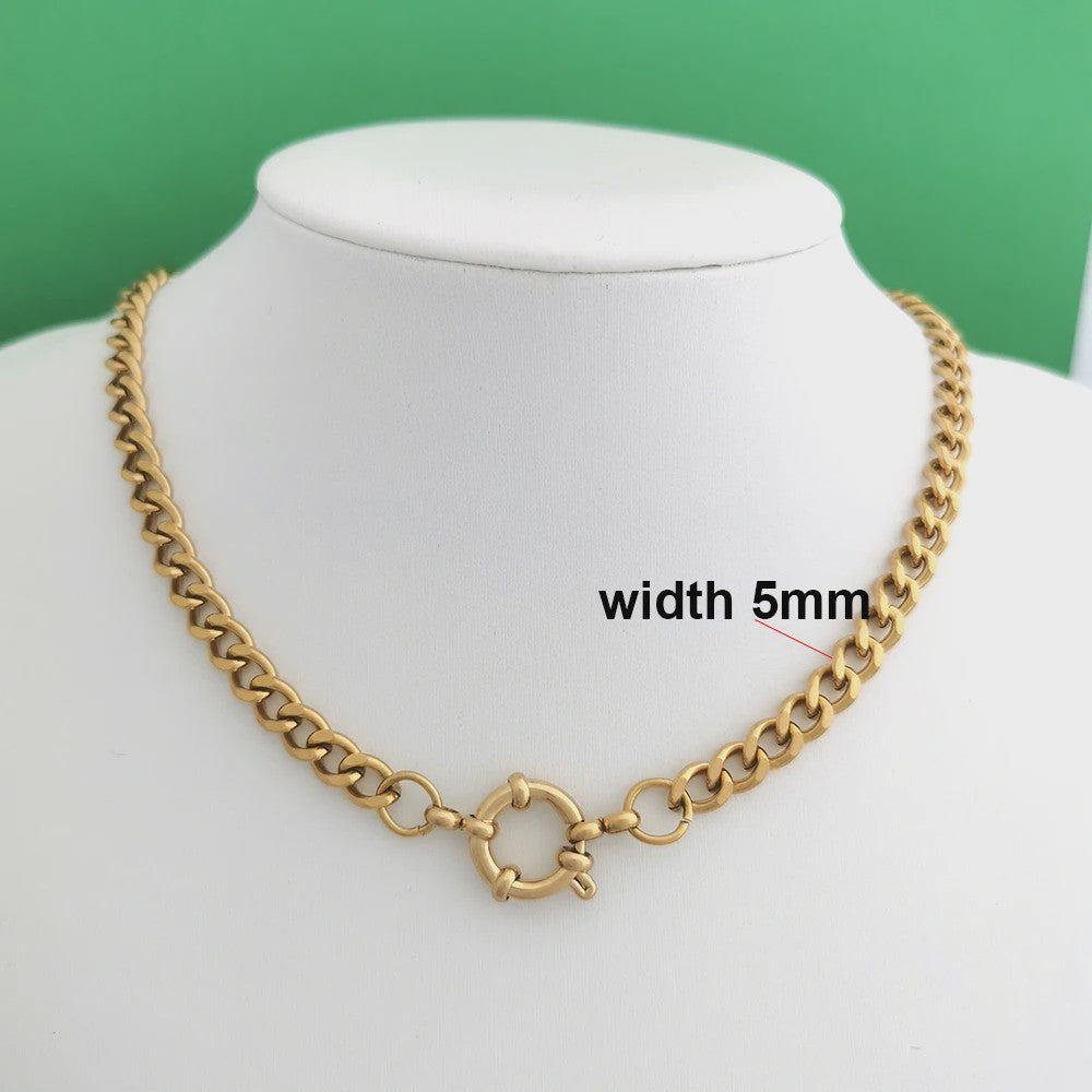 Gouden Roestvrij Stalen Ketting met Sailor Sluiting - Unisex Choker