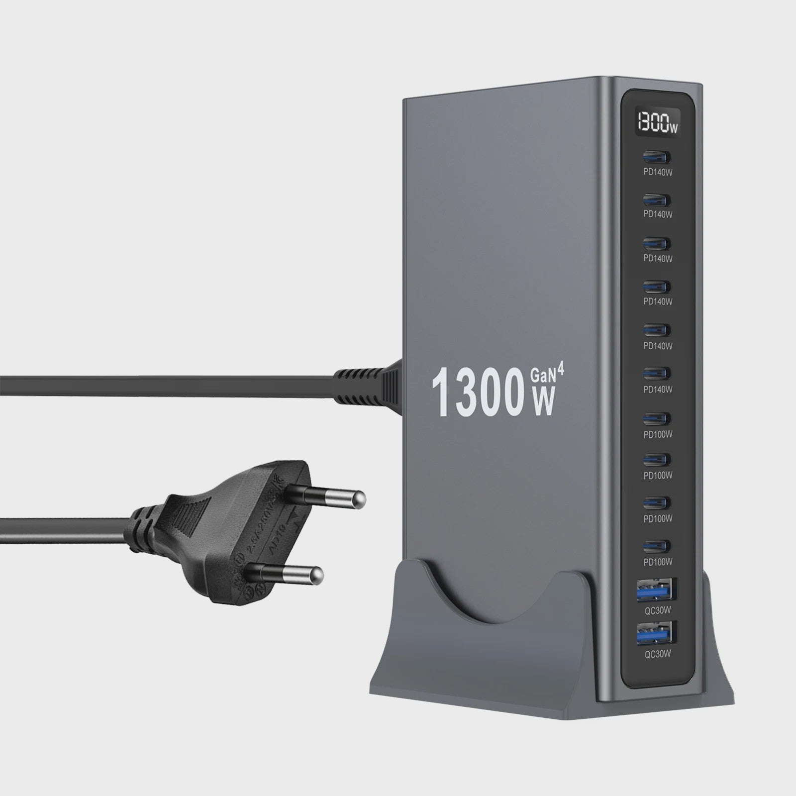 1300W GaN Desktop Snellader Station met Meerdere USB-C Poorten voor Laptops, Tablets & Smartphones