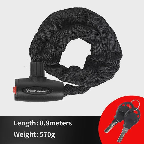 WEST BIKING Anti-diefstal Fietsketting Slot - Robuust & Veilig met 2 Sleutels