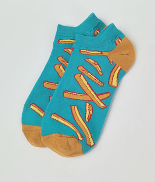 Grappige Sokken met Frietjes & Ketchup Print - Unisex Mid-Calf Sokken