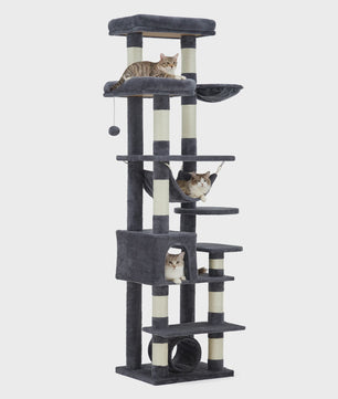 Luxe Multi-Level Kattenboom met Krabpalen, Hangmat en Speeltjes - Ideaal voor Grote Katten