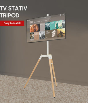 Vrijstaande TV Standaard Tripod voor 32-65 inch Schermen | Kantelbaar & In Hoogte Verstelbaar | Wit