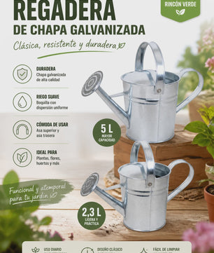 Vintage Gietijzeren Gieter - 2.3L & 5L - Roestvrij & Stijlvol voor Binnen & Buiten Tuinplanten