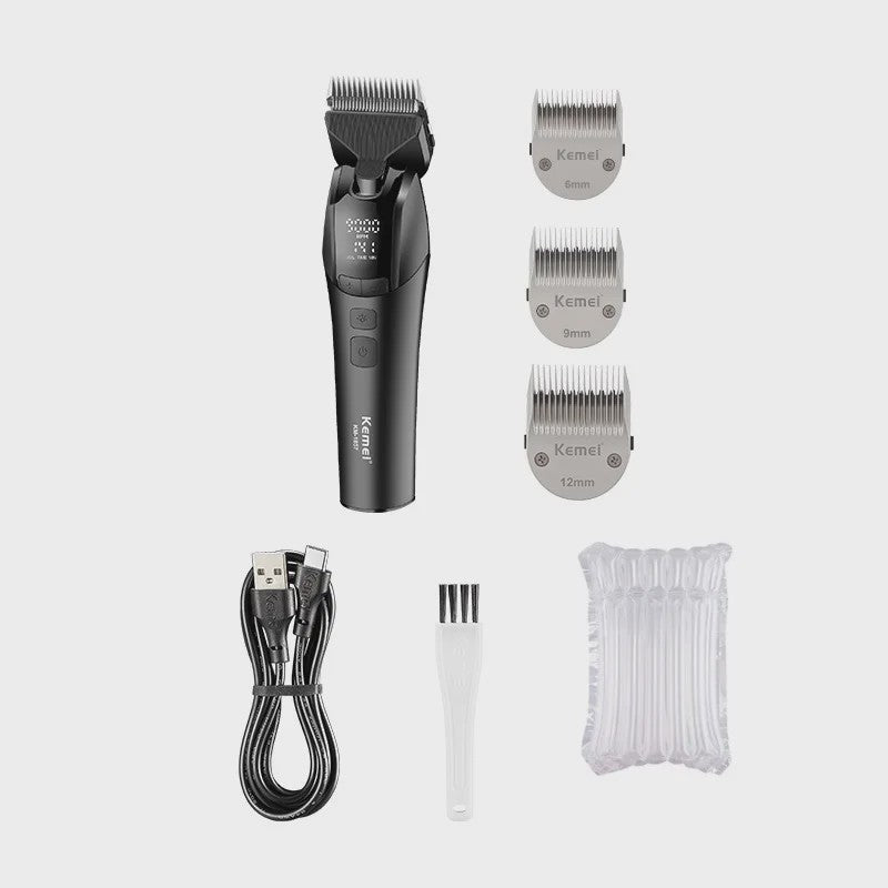 Kemei 1857 Professionele Honden Trimtrimmer - Oplaadbaar, Stille Motor & LED Verlichting