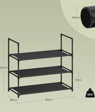 Stijlvolle Schoenenkast 3 Lagen - Metalen Frame & Ruimtebesparend - Ideaal voor Hal & Woonkamer