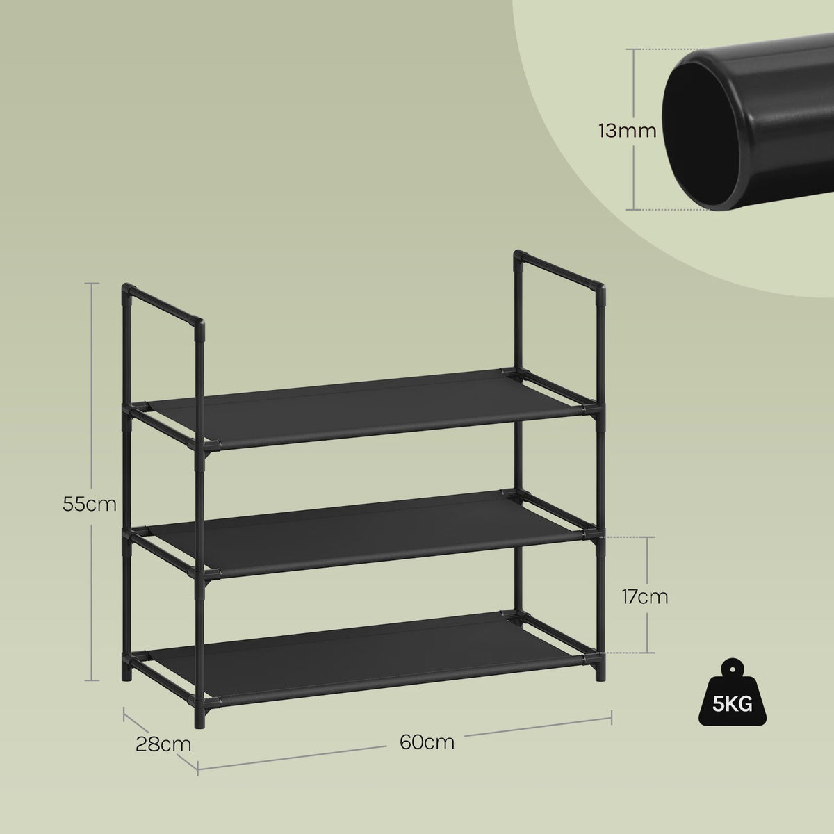 Stijlvolle Schoenenkast 3 Lagen - Metalen Frame & Ruimtebesparend - Ideaal voor Hal & Woonkamer