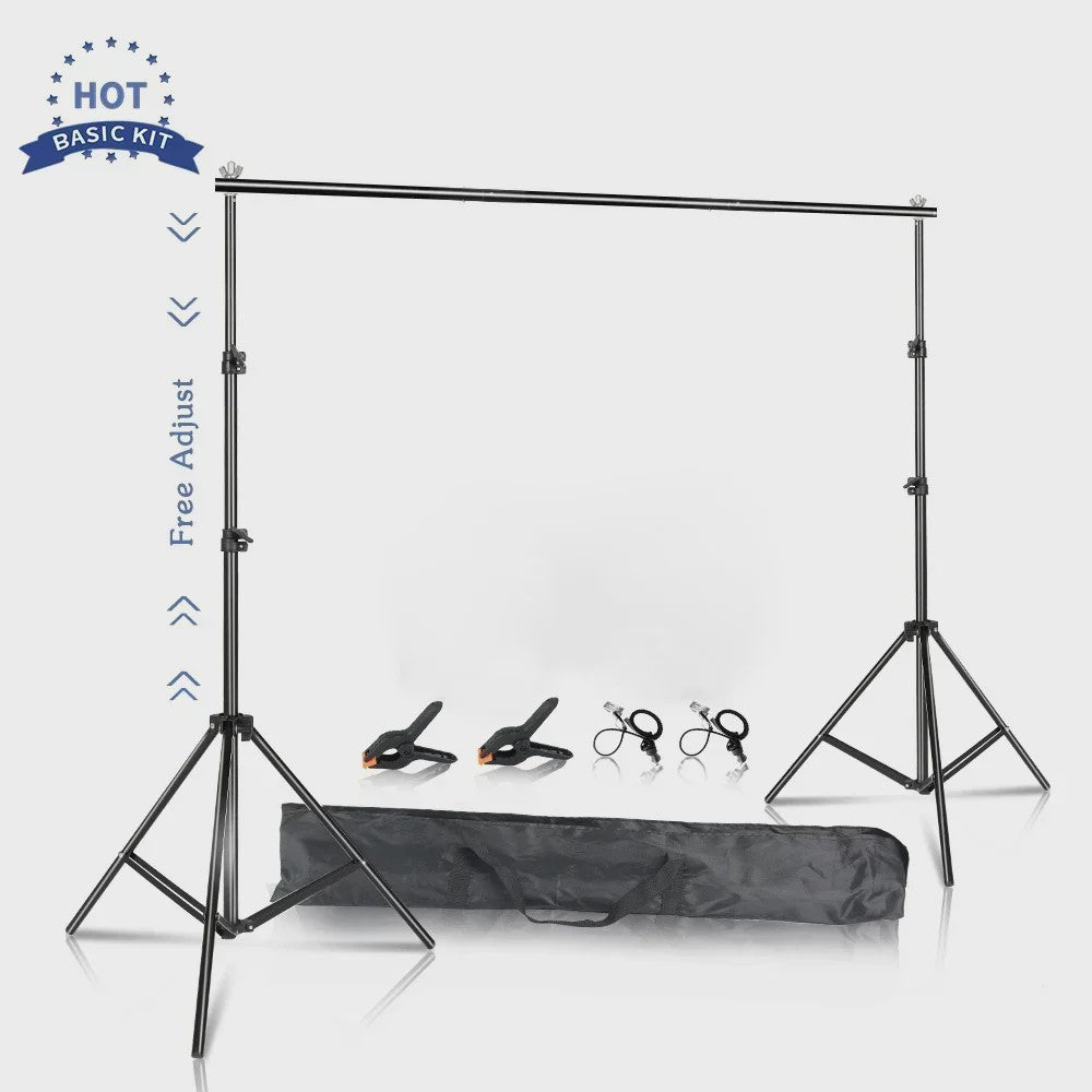 Professionele Achtergrond Stand Set (2x2M, 2x3M, 2.6x3M) - Draagbaar & Duurzaam