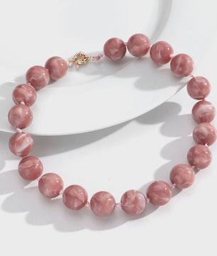 Trendy Multicolor Statement Ketting met Grote Ronde Kralen - Handgemaakt