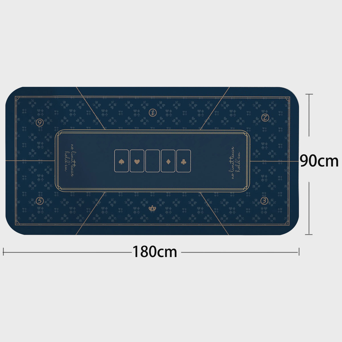 Professionele Poker Tafelmat - 120x60cm of 180x90cm - Rubber met Absorberende Pad