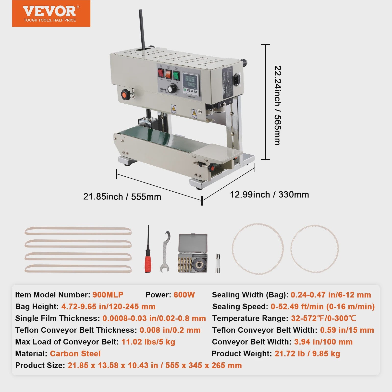Continue Bandsealer 6-12mm Breedte - Professionele Plastic Verpakking Machine