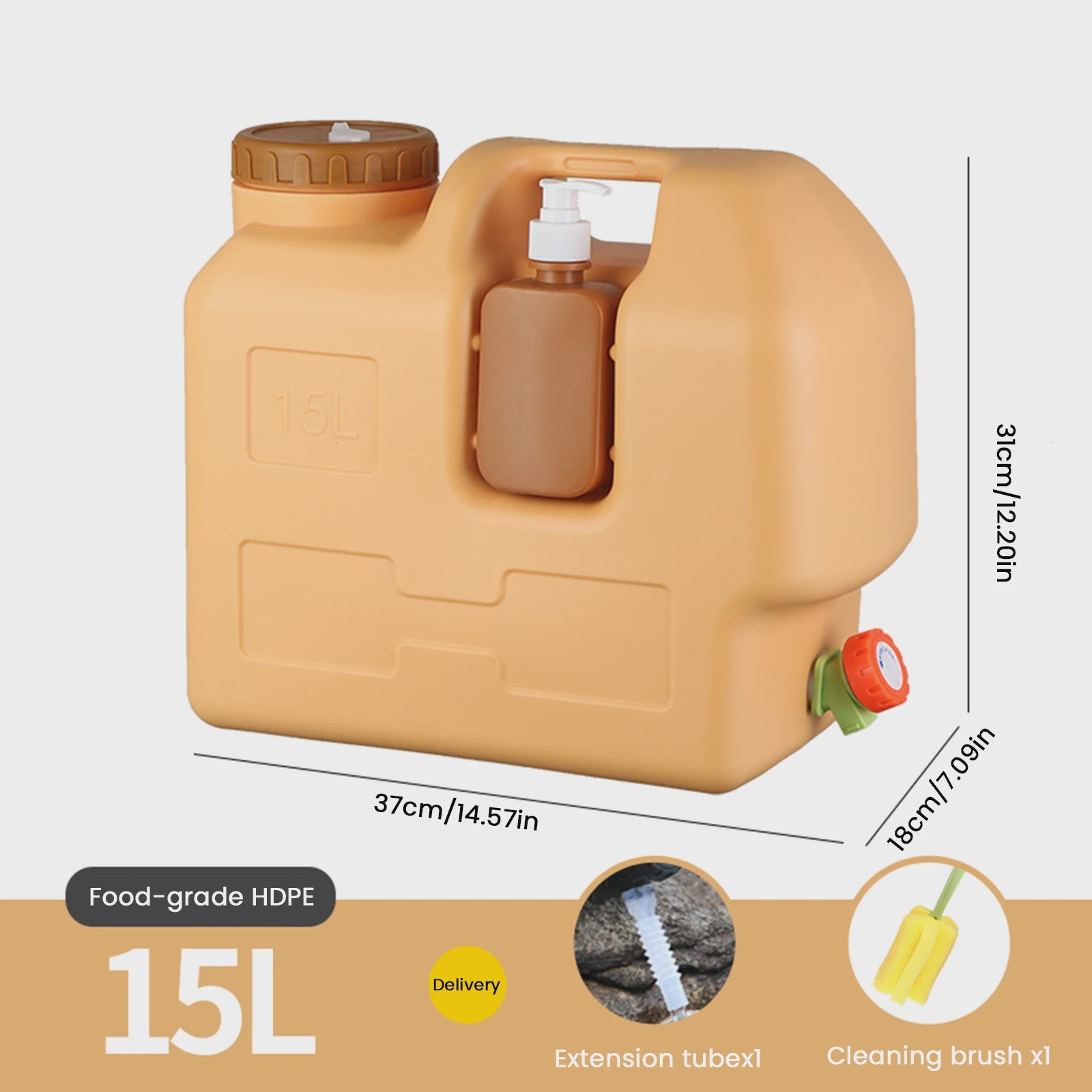 20L Draagbare Watercontainer met Kraan - Ideaal voor Camping, Vissen en Picknicks