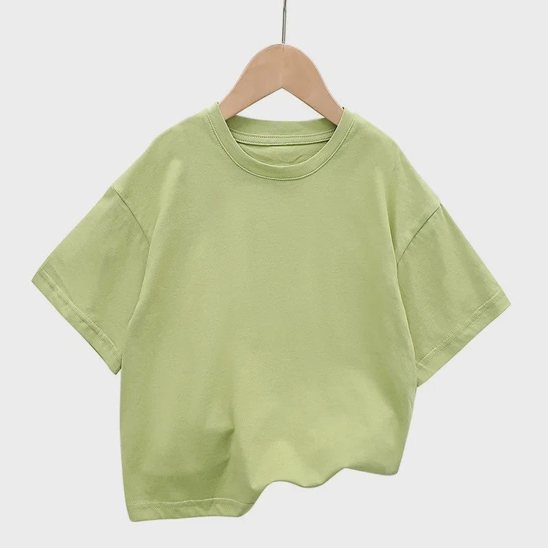 Zomer T-shirt Kinderen Korte Mouw Katoen - Trendy & Comfortabel voor Jongens & Meisjes (2-12 Jaar)