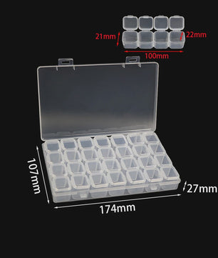 28 Vaks Transparante Opbergdoos met Verwijderbare Compartimenten - Ideaal voor Medicijnen, Sieraden & Nail Art