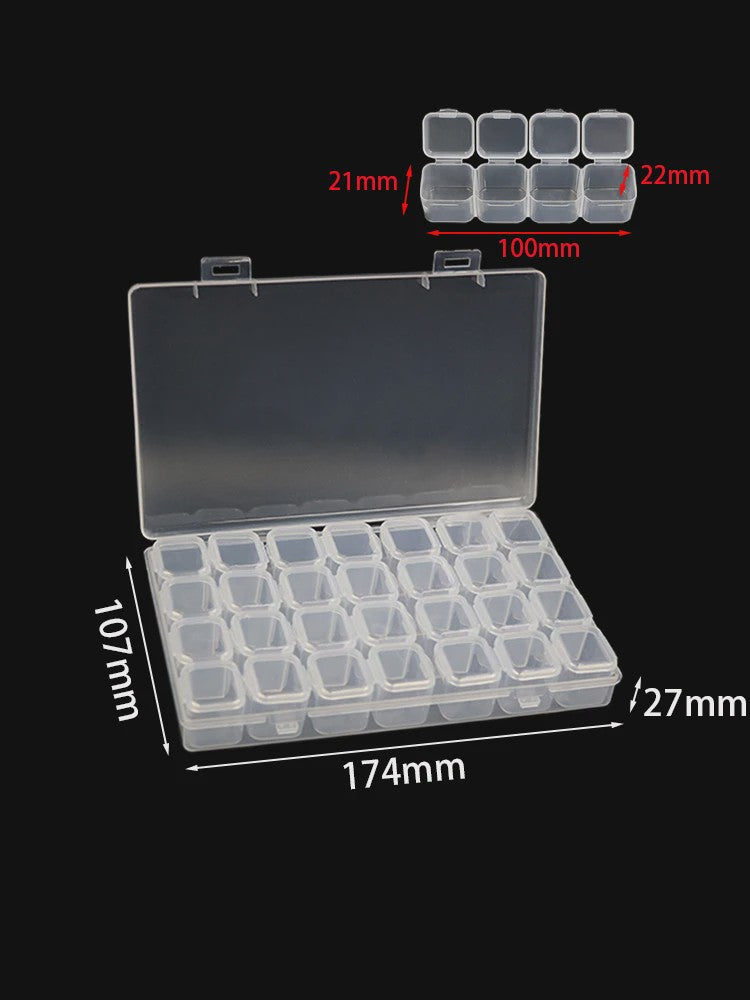 28 Vaks Transparante Opbergdoos met Verwijderbare Compartimenten - Ideaal voor Medicijnen, Sieraden & Nail Art