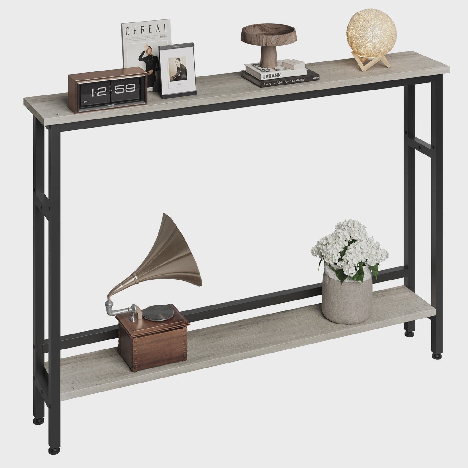 Moderne Smalle Console Tafel met Verstelbare Plank - 100x15cm