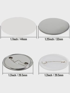 Set van 200/500 Button Badge Onderdelen: Metaal & Plastic Pin Badges in 25/32/58/75mm