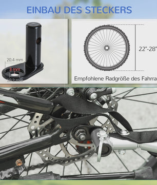 Opvouwbare Fietskar - Robuuste Cargo Trailer met 40kg Capaciteit & 20-inch Wielen - Zwart